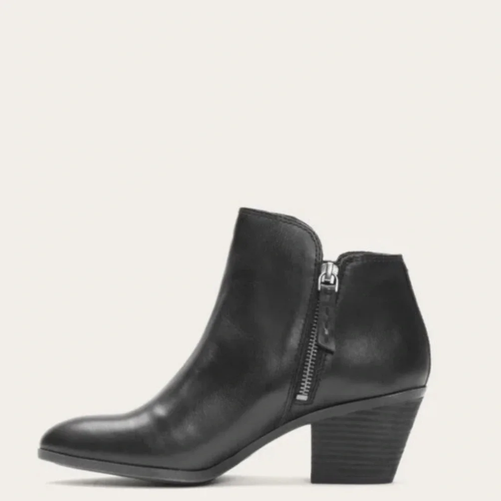 Frye Judith Zip Bootie Black Leather Sz 10